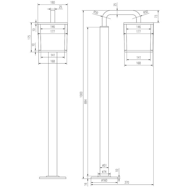 HLW LED LED Floor Lamp Trion Cubirino - Waterproof White Garden Wall Lamp 5W Warm White 2700K-3000K