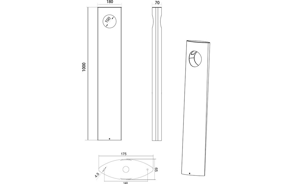 HLW LED LED Garden Floor Lamp 5W Warm White 2700K–3000K - White Floor Lamp & LED Outdoor Wall Lamp