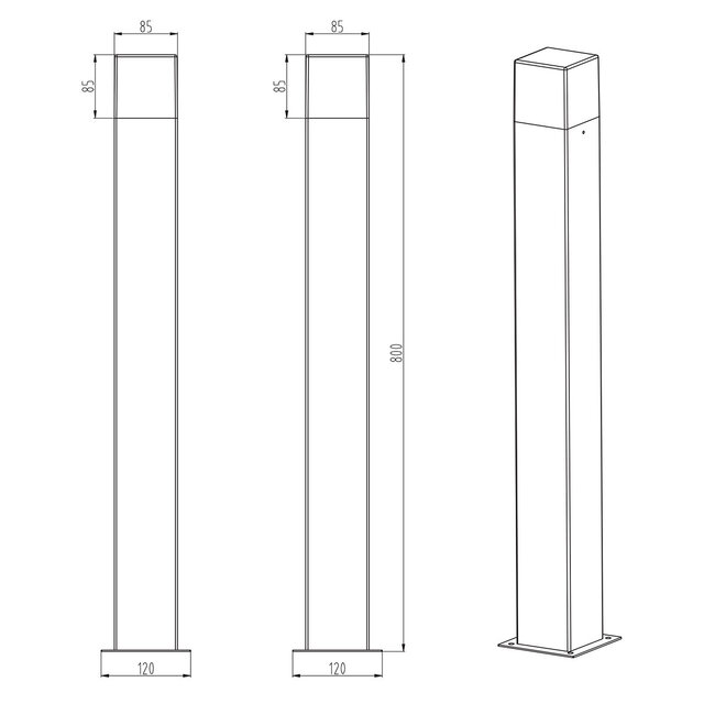 HLW LED LED Floor Lamp & Outdoor Wall Lamp - Waterproof, Warm White 2700K–3000K, 5W LED