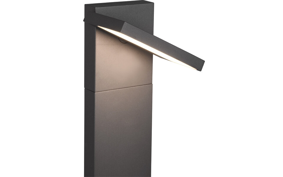 HLW LED LED Tuinverlichting - Staande Buitenlamp - Trion Ihson XL - 8W - Warm Wit 3000K - Draaibaar - Rechthoek - Mat Antraciet - Aluminium |