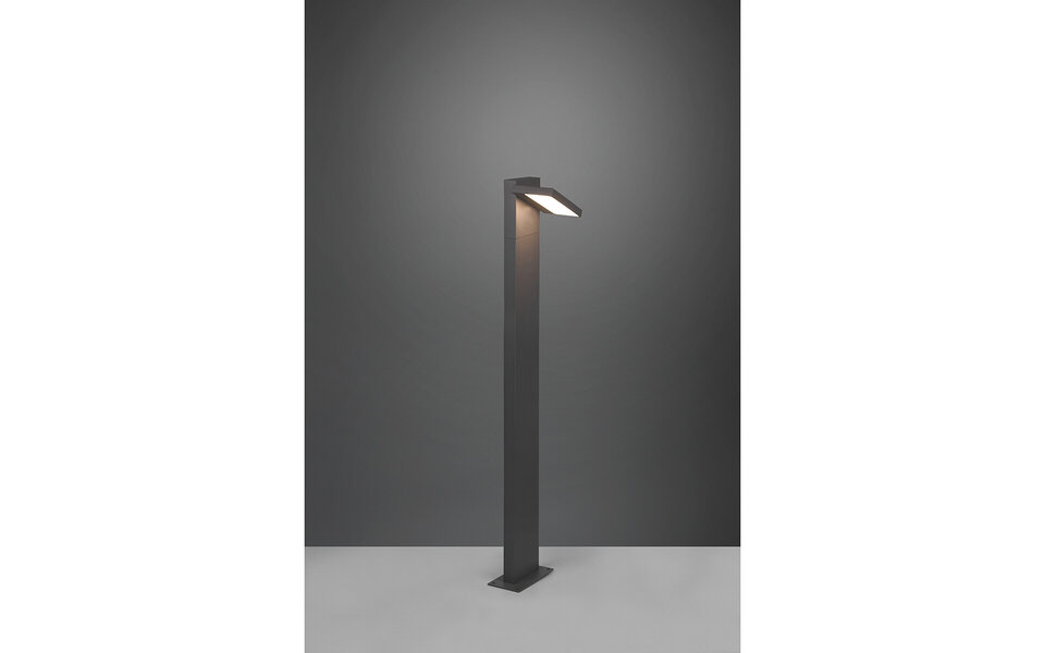 HLW LED LED Tuinverlichting - Staande Buitenlamp - Trion Ihson XL - 8W - Warm Wit 3000K - Draaibaar - Rechthoek - Mat Antraciet - Aluminium |