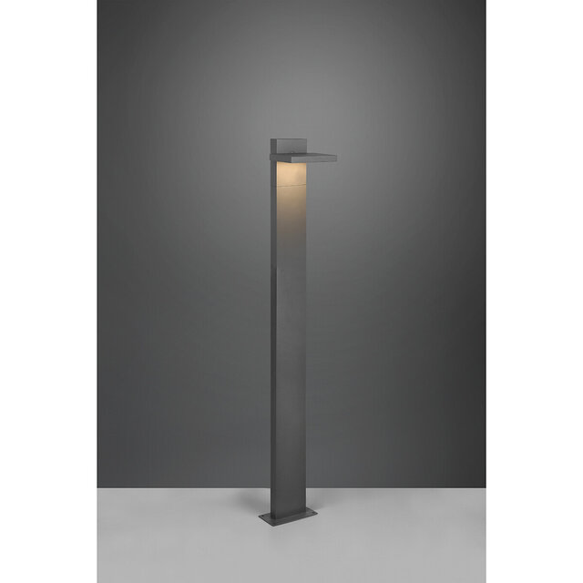 HLW LED LED Tuinverlichting - Staande Buitenlamp - Trion Ihson XL - 8W - Warm Wit 3000K - Draaibaar - Rechthoek - Mat Antraciet - Aluminium |