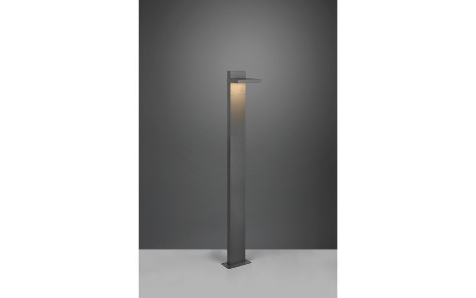 HLW LED LED Tuinverlichting - Staande Buitenlamp - Trion Ihson XL - 8W - Warm Wit 3000K - Draaibaar - Rechthoek - Mat Antraciet - Aluminium |