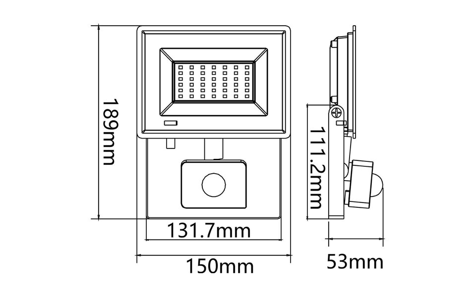 Velvalux LED Construction Lamp & LED Wall Lamp with Sensor - Waterproof IP65, Neutral White Light