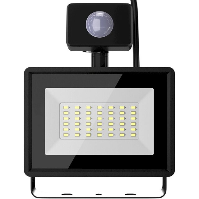 Witte LED bouwlamp en wandlamp met sensor 30W 2510 lumen 6500K waterdicht IP65 Witte LED bouwlamp en wandlamp met sensor 30W 2510 lumen 6500K waterdicht IP65