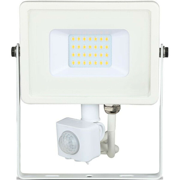 HLW LED LED Bouwlamp 20 Watt met Sensor - Natuurlijk Wit 4000K - Mat Wit Aluminium
