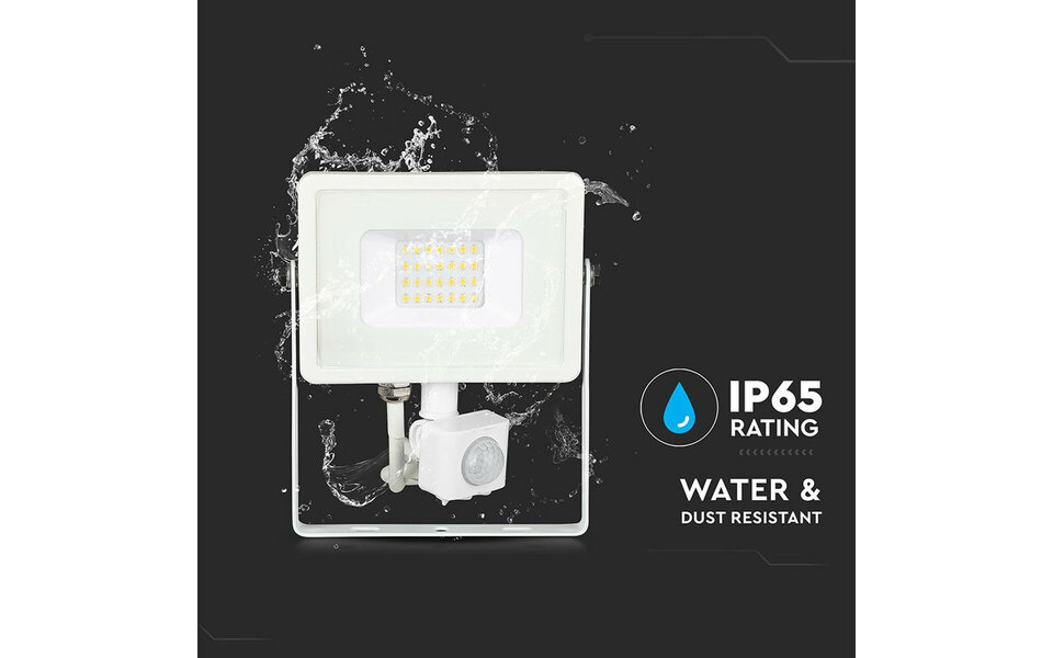 HLW LED LED Bouwlamp 20 Watt met Sensor - Natuurlijk Wit 4000K - Mat Wit Aluminium HLW LED LED Bouwlamp 20 Watt met Sensor - Natuurlijk Wit 4000K - Mat Wit Aluminium