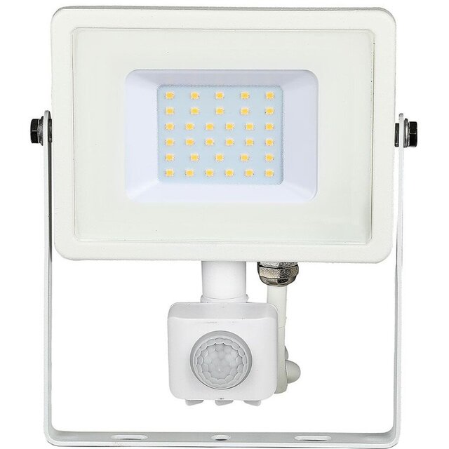 Rechthoekige zwarte LED bouwlamp 30W met bewegingssensor en helder koud wit licht 6400K