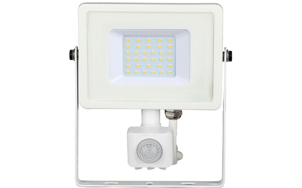 HLW LED LED Bouwlamp 30W met PIR Sensor - Waterdicht Mat Wit - Koud Wit 6400K