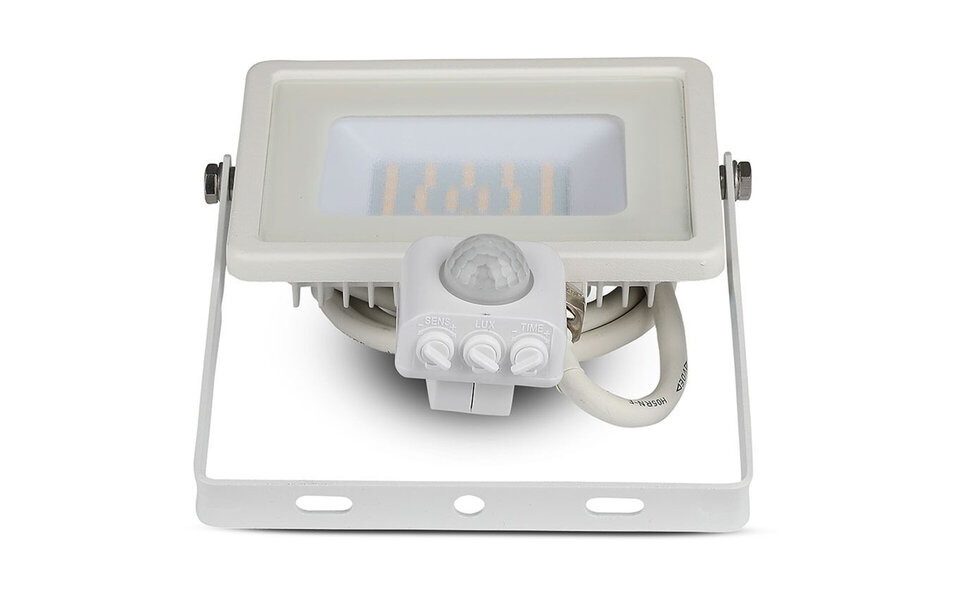 HLW LED LED Construction Lamp 30W with PIR Sensor - Waterproof Matte White - Cool White 6400K