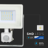 HLW LED LED Bouwlamp 30W met PIR Sensor - Waterdicht Mat Wit - Koud Wit 6400K