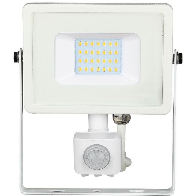 vierkante zwarte LED bouwlamp met bewegingssensor warm wit licht 20 watt 1600 lumen