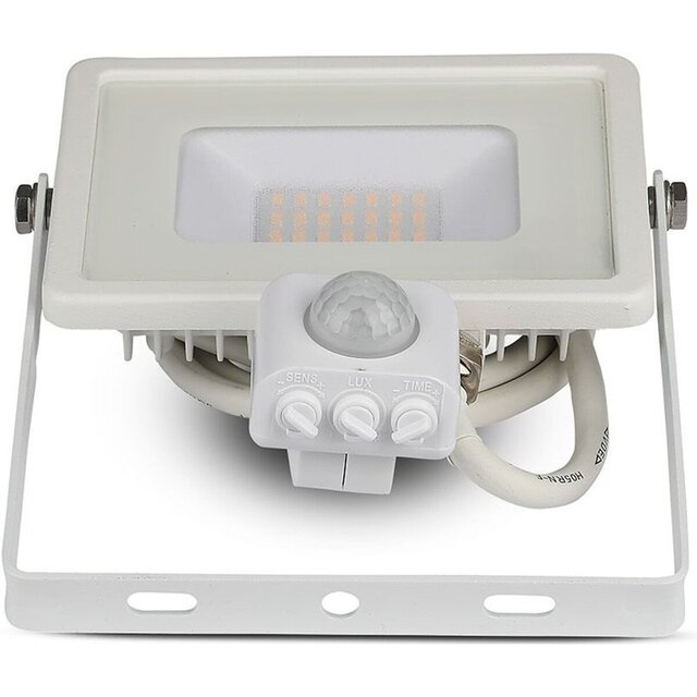 HLW LED LED Bouwlamp & Wandlamp met Sensor - Warm Wit 2700K–3000K, 20W, Mat Wit, IP65
