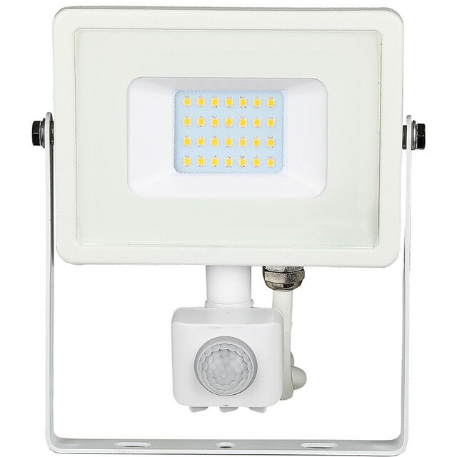 vierkante zwarte LED bouwlamp 20W met bewegingssensor en helder koud wit licht 6400K