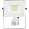 vierkante zwarte LED bouwlamp 20W met bewegingssensor en helder koud wit licht 6400K
