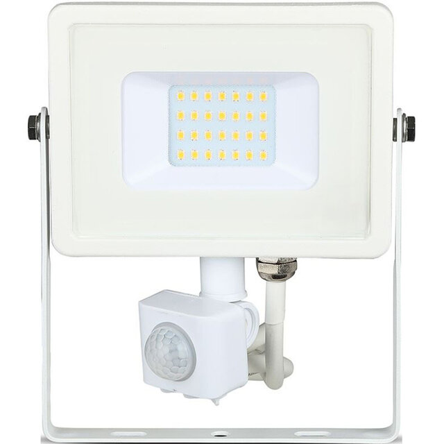 HLW LED LED Construction Lamp 20W with Sensor - Matte White Aluminum - Cool White 6400K