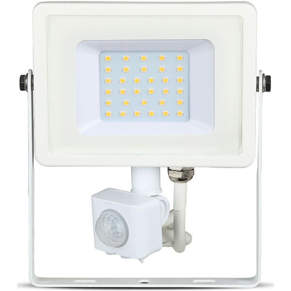 HLW LED LED Bouwlamp 30W met Sensor - Warm Wit 3000K - Mat Wit, IP65 LED Bouwlamp & Wandlamp met Sensor HLW LED LED Bouwlamp 30W met Sensor - Warm Wit 3000K - Mat Wit, IP65 LED Bouwlamp & Wandlamp met Sensor