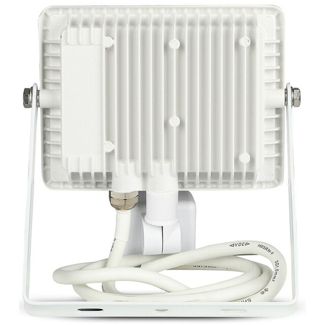 HLW LED LED Bouwlamp 30W met Sensor - Warm Wit 3000K - Mat Wit, IP65 LED Bouwlamp & Wandlamp met Sensor
