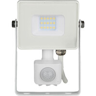 LED Bouwlamp 10W met Sensor - Warm Wit 3000K - Mat Wit