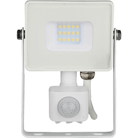 LED Bouwlamp 10W met Sensor, Warm Wit 3000K - Mat Wit Aluminium, PIR Sensor LED Bouwlamp 10W met Sensor, Warm Wit 3000K - Mat Wit Aluminium, PIR Sensor