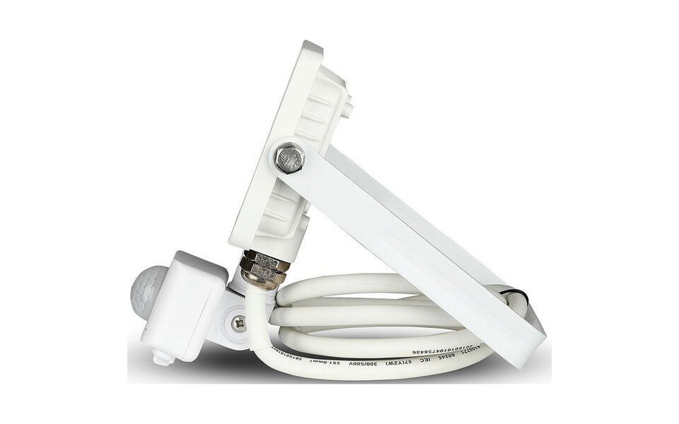 HLW LED LED Construction Lamp 10W with Sensor, Warm White 3000K - Matte White Aluminum, PIR Sensor HLW LED LED Construction Lamp 10W with Sensor, Warm White 3000K - Matte White Aluminum, PIR Sensor