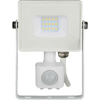 LED Bouwlamp 10W met Sensor - Natuurlijk Wit 4000K Mat Wit