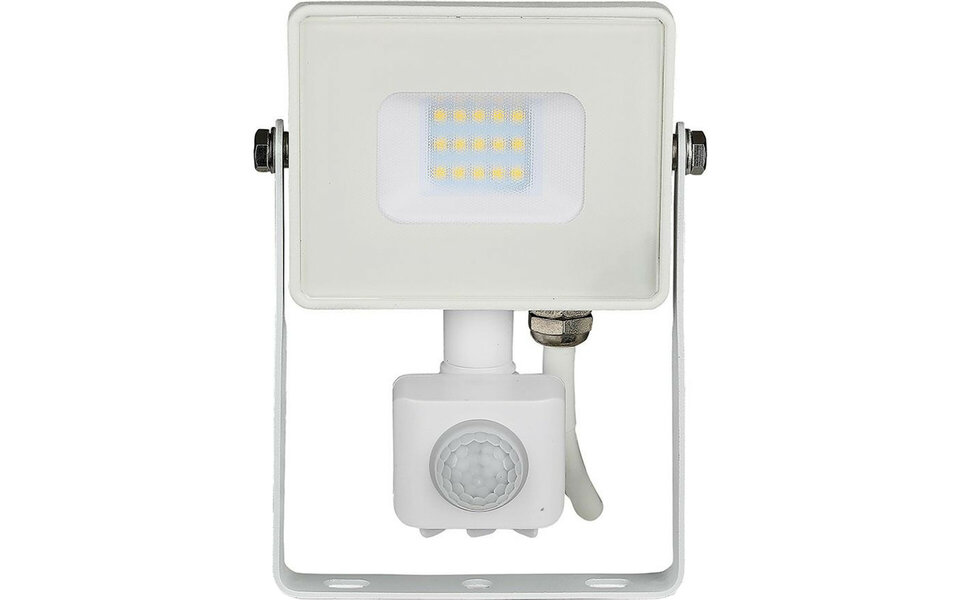 HLW LED LED Bouwlamp 10 Watt met Sensor - Natuurlijk Wit 4000K Mat Wit Aluminium