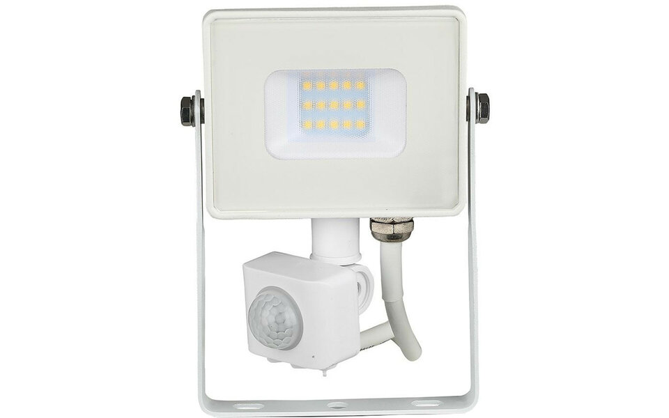 HLW LED LED Bouwlamp 10 Watt met Sensor - Natuurlijk Wit 4000K Mat Wit Aluminium