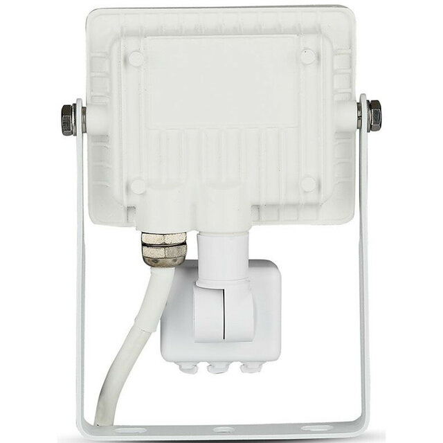 HLW LED LED Bouwlamp 10 Watt met Sensor - Natuurlijk Wit 4000K Mat Wit Aluminium