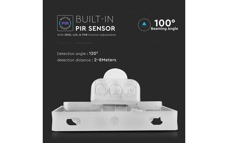 HLW LED LED Construction Lamp 10 Watt with Sensor - Natural White 4000K Matte White Aluminum