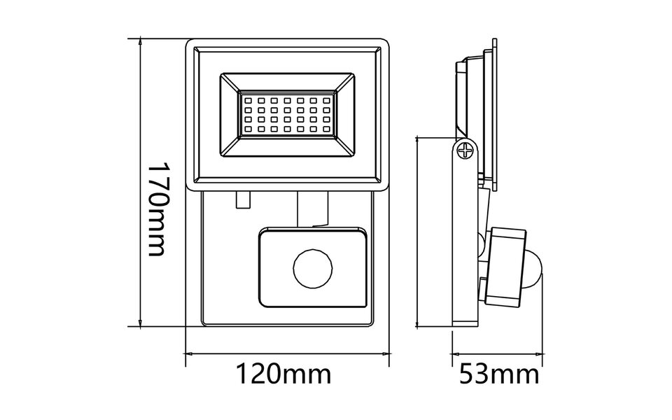 Velvalux LED Construction Lamp & LED Wall Lamp with Sensor - Waterproof IP65 Floodlight 20W Neutral White