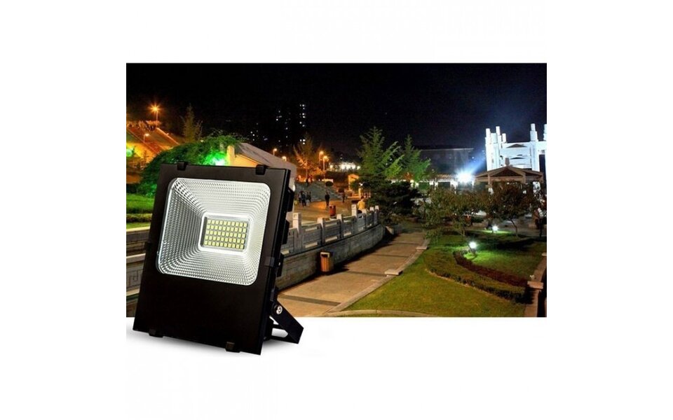 HLW LED LED Construction Lamp 200W - White Floor Lamp Waterproof IP65 with Cool White 6000K Light