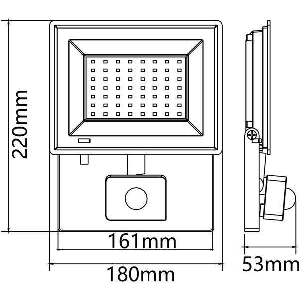 Velvalux LED Bouwlamp & LED Wandlamp met Sensor - Waterdicht IP65 - Koud Wit 6500K