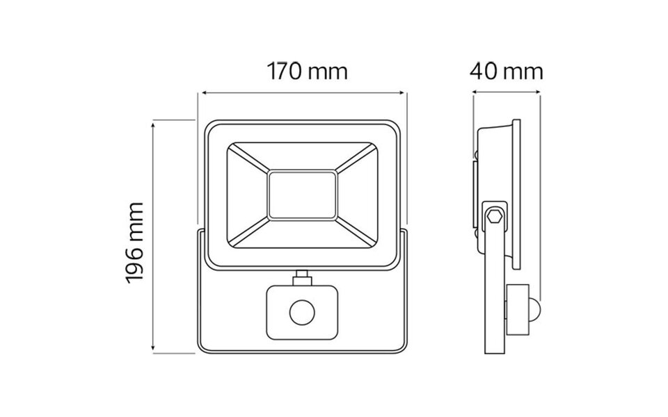 HLW LED LED Bouwlamp 30W met Sensor - Waterdichte LED Bouwlamp & Wandlamp, Koud Wit 6000K IP65