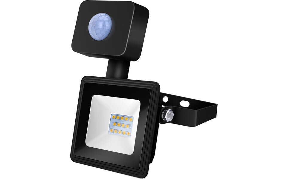 HLW LED LED Bouwlamp 10W Met Sensor - Waterdicht IP65 Mat Zwart, Neutraal Wit