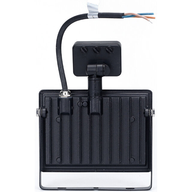 HLW LED LED Bouwlamp 10W Met Sensor - Waterdicht IP65 Mat Zwart, Neutraal Wit