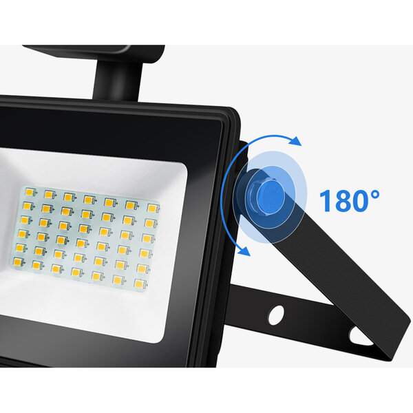 HLW LED LED Bouwlamp 10W Met Sensor - Waterdicht IP65 Mat Zwart, Neutraal Wit HLW LED LED Bouwlamp 10W Met Sensor - Waterdicht IP65 Mat Zwart, Neutraal Wit