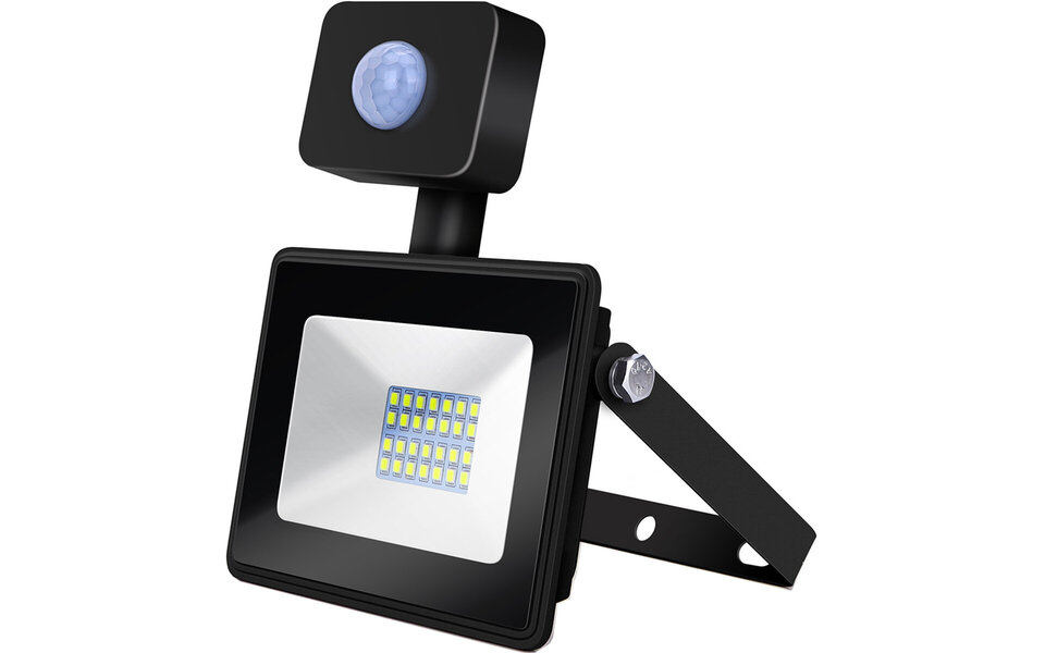 HLW LED LED Construction Lamp & Wall Lamp with Sensor, Waterproof IP65, Cool White 6000K, Black & White