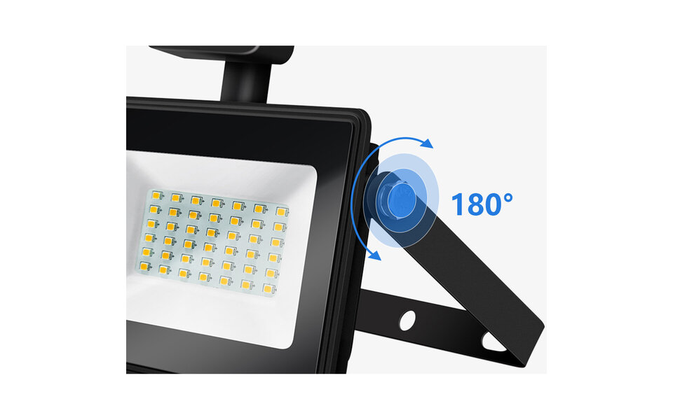 HLW LED Waterproof LED Construction Lamp & Wall Lamp with Sensor - Cool White 6000K, IP65, 30 Watt