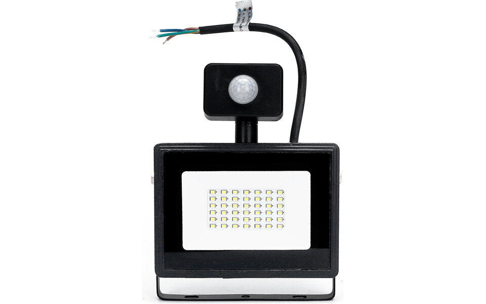 HLW LED LED Bouwlamp & LED Wandlamp met Sensor, Waterdicht IP65, Koud Wit 6000K, Mat Zwart - 50 Watt HLW LED LED Bouwlamp & LED Wandlamp met Sensor, Waterdicht IP65, Koud Wit 6000K, Mat Zwart - 50 Watt