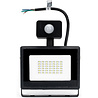 Mat zwarte LED bouwlamp en wandlamp met sensor, 50W, 4500 lumen, 6400K, IP65 waterdicht