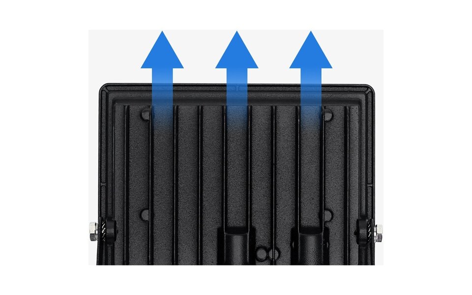 HLW LED LED Construction Lamp 20W - Matte Black & White, Waterproof IP65, Neutral White Light