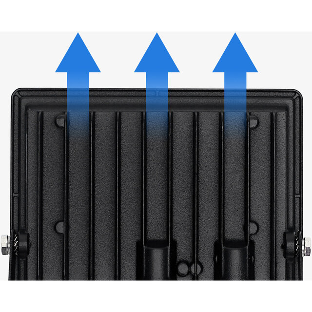 HLW LED Waterproof LED Construction Lamp 20W - Matte Black & White - IP65, Cool White 6000K Light