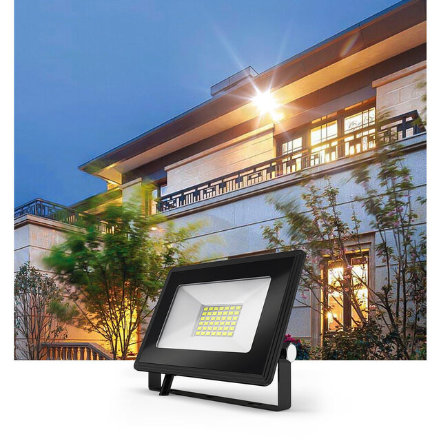 HLW LED Waterdichte LED Bouwlamp 20W - Mat Zwart & Wit - IP65, Koud Wit 6000K Licht HLW LED Waterdichte LED Bouwlamp 20W - Mat Zwart & Wit - IP65, Koud Wit 6000K Licht