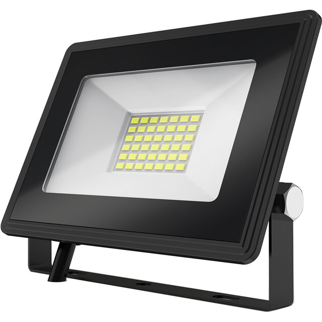 LED Bouwlamp 30W IP65 Waterdicht - Zwart & Wit - Koud Wit 6000K Buitenverlichting