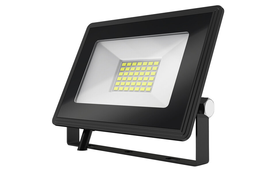 HLW LED Waterdichte LED Bouwlamp 30W IP65 - Zwarte & Witte Vloerlamp, Koud Wit 6000K