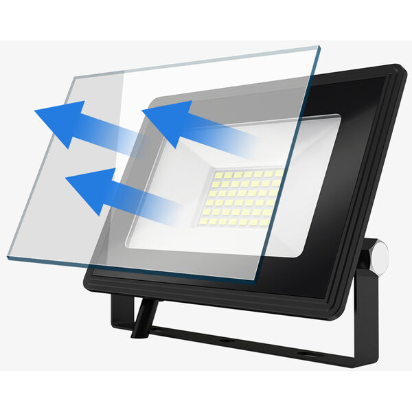 HLW LED Waterdichte LED Bouwlamp 30W IP65 - Zwarte & Witte Vloerlamp, Koud Wit 6000K HLW LED Waterdichte LED Bouwlamp 30W IP65 - Zwarte & Witte Vloerlamp, Koud Wit 6000K