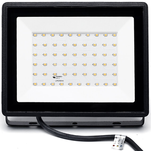 Zwarte en witte waterdichte LED bouwlamp 50W met 4500 lumen en 4000K neutraal wit licht