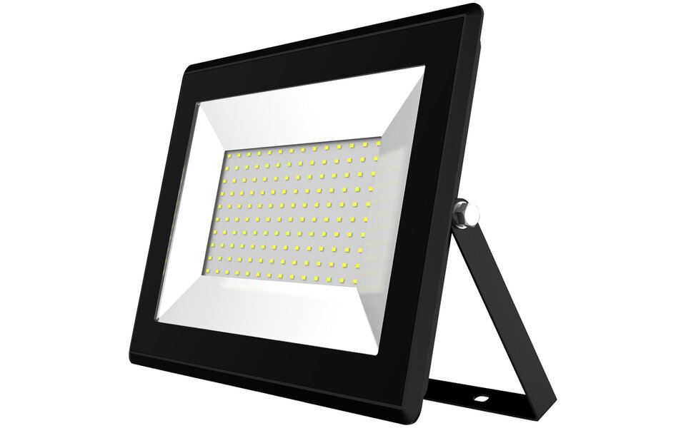 HLW LED LED Bouwlamp 100W Waterdicht IP65 - Zwarte & Witte Vloerlamp Neutraal Wit