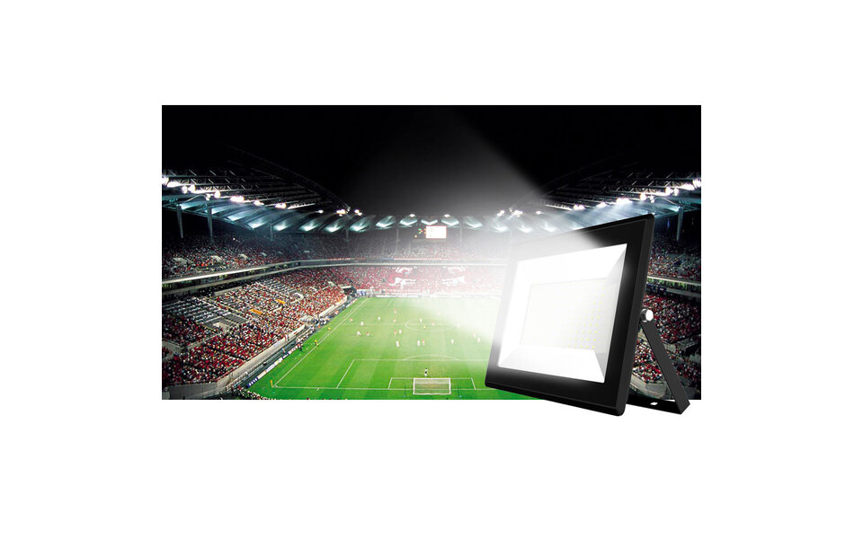 HLW LED Robust LED Construction Lamp IP65 - Black & White, Cool White 6000K, Waterproof